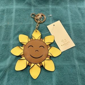 Radley London Leather Sunflower Bag Clip on Charm